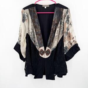 Spencer Alexis SA2 Large Kimono Silk Blend Lagenlook Art to Wear Boho Vintage